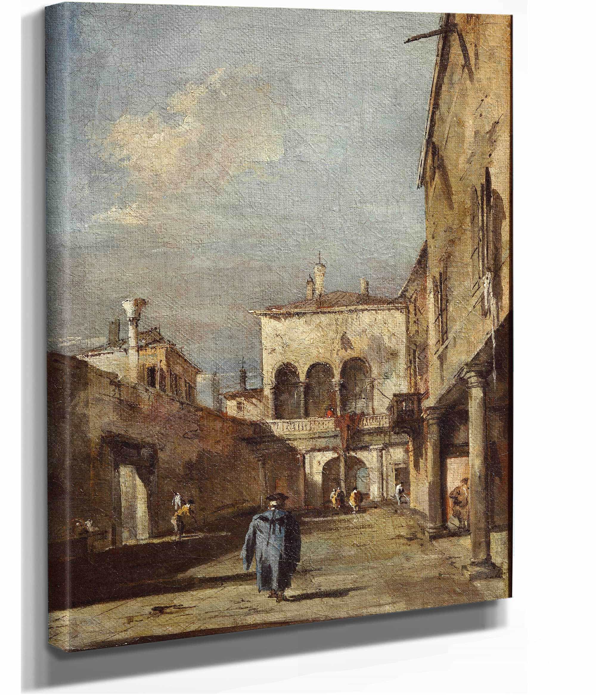 Architectural Fantasy With A Courtyard by Francesco Guardi - Image 2
