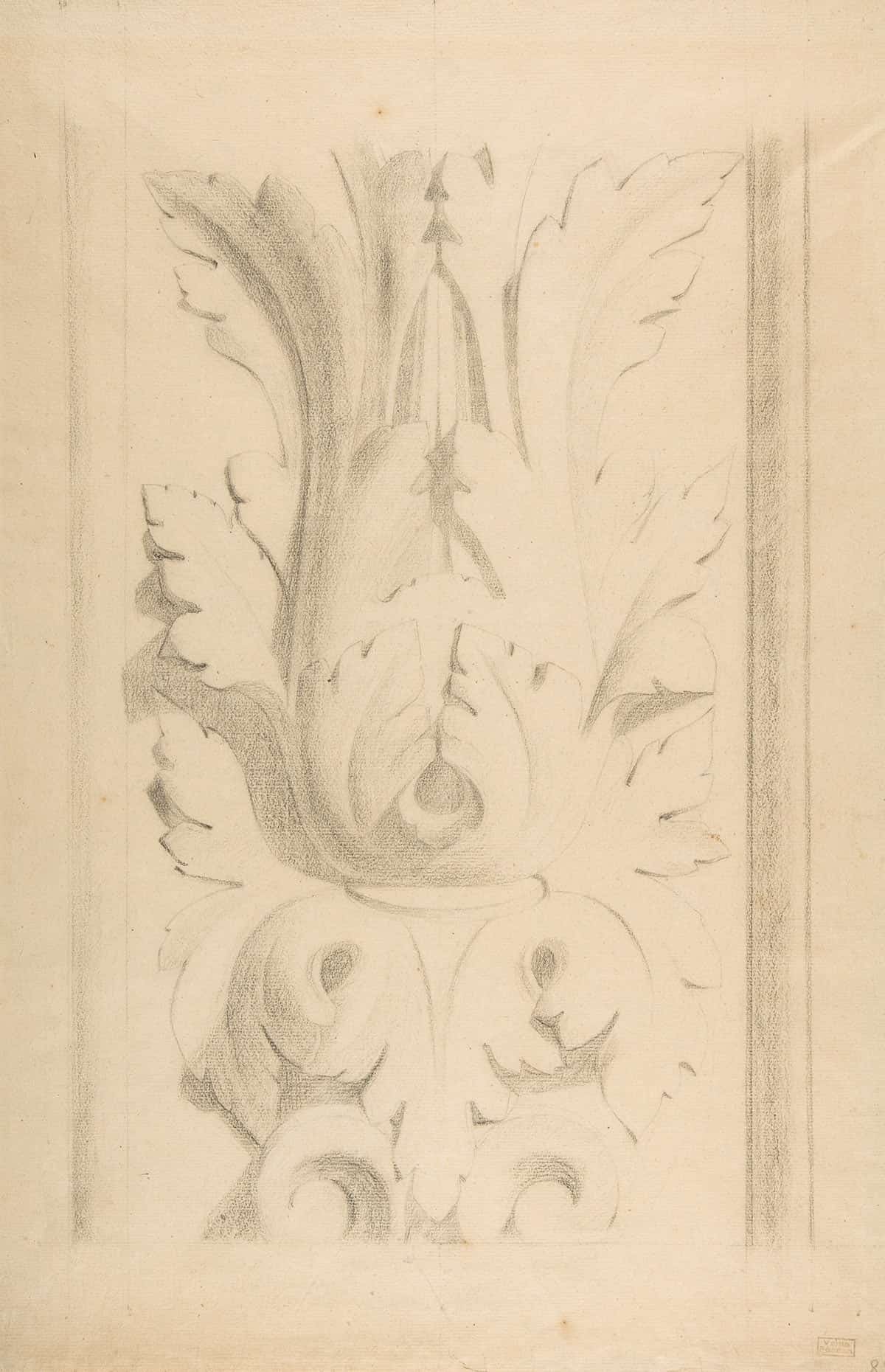 Architectural Motif Double Acanthus Fleuron by Georges Seurat - Image 3