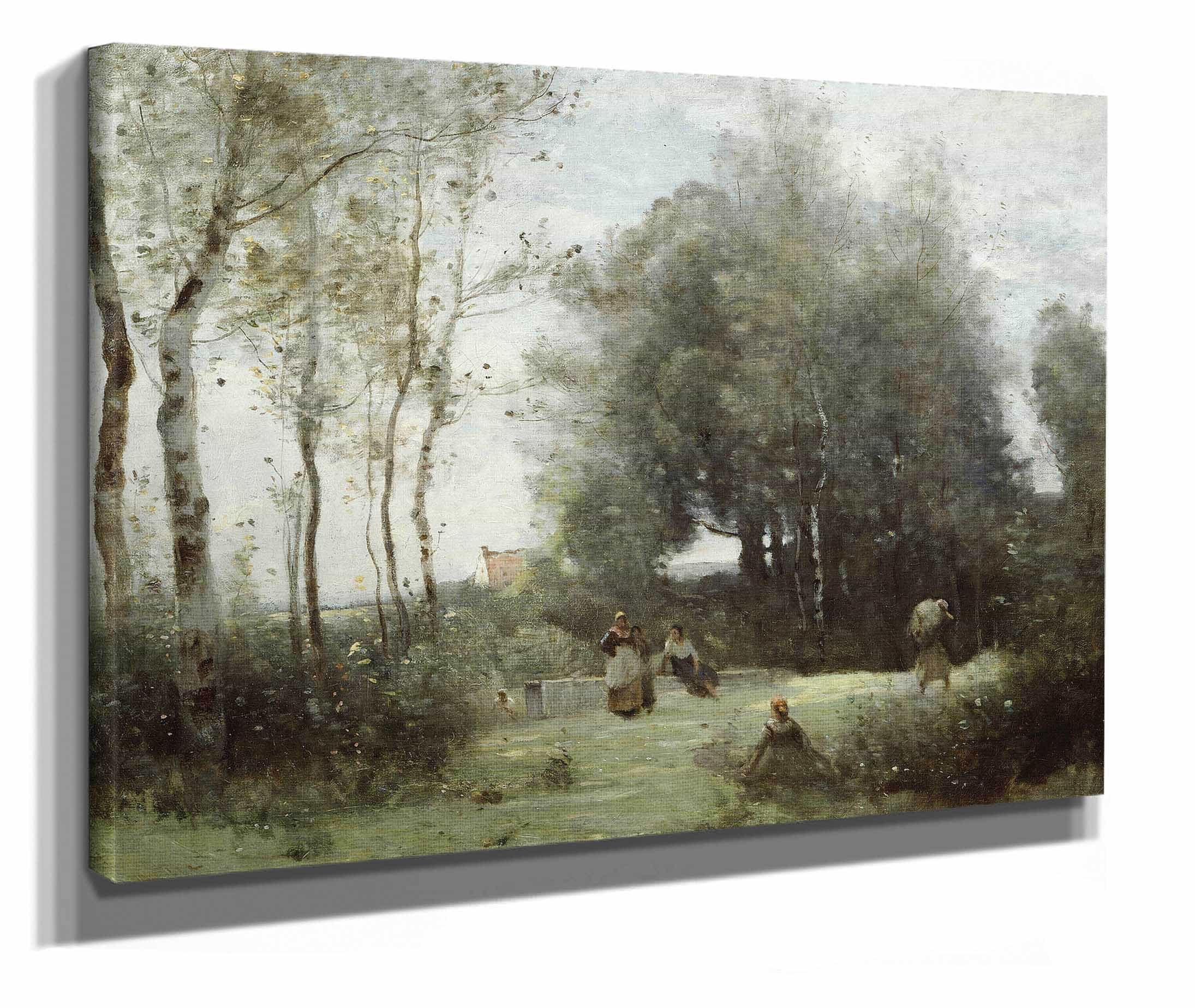 Arleux Palluel The Bridge Of Trysts by Jean Baptiste Camille Corot - Image 2