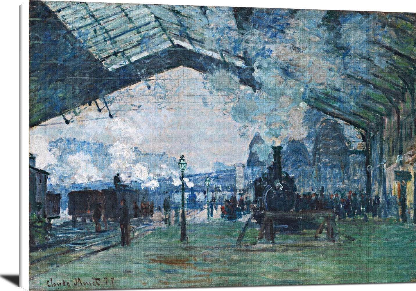 Arrival Of The Normandy Train Painting Claude Monet Canvas Art
