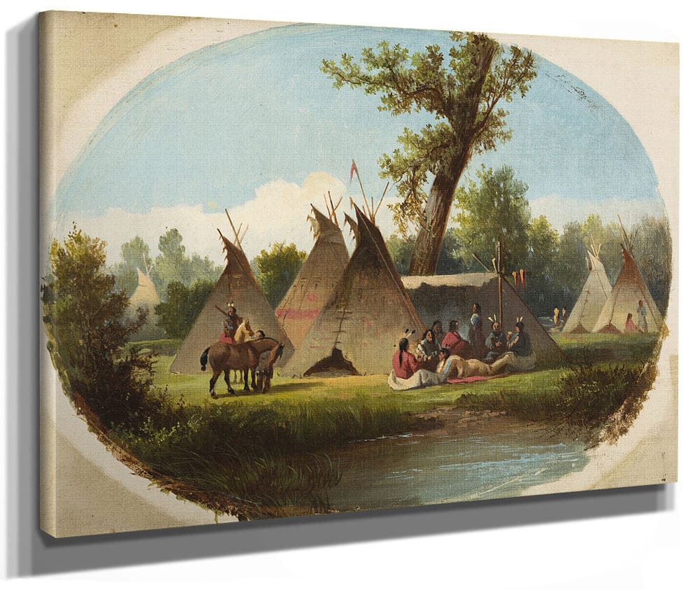 Assiniboin Encampment On The Upper Missouri By John Mix Stanley