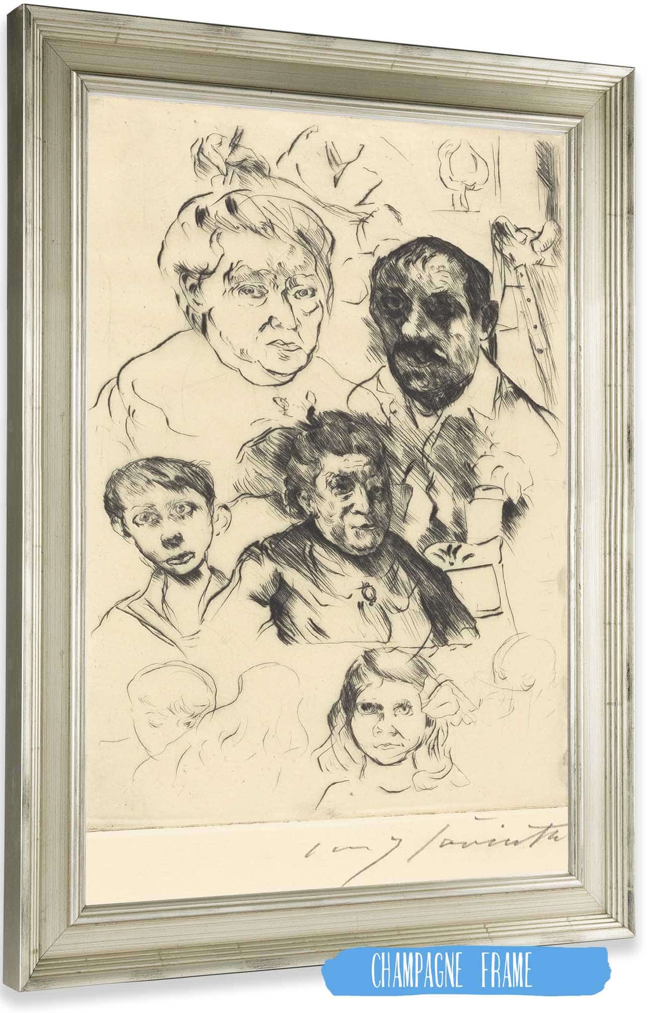Assorted Heads And Self Portrait Verschiedene Kopfe Und Selbstbildnis by Lovis Corinth