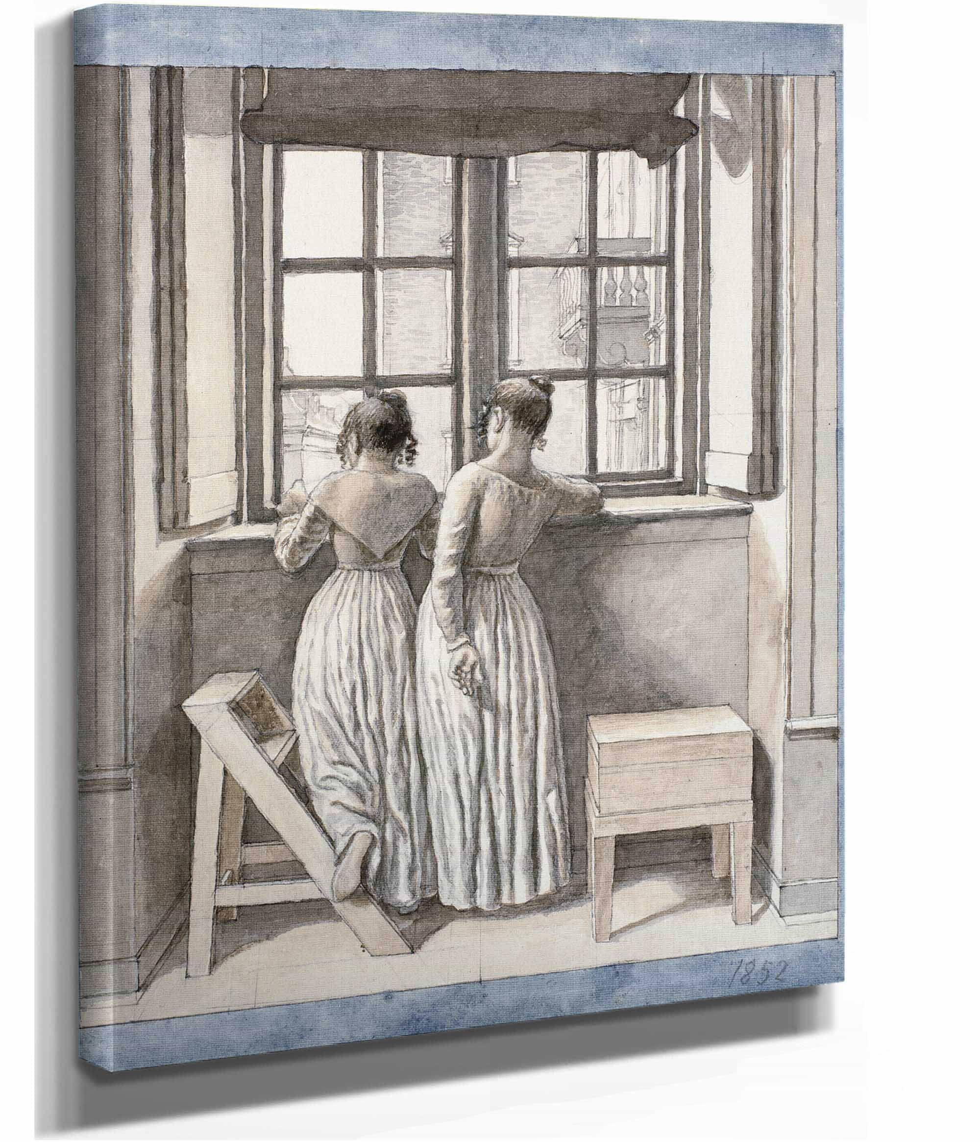 At A Window In The Artists Studio by Christoffer Wilhelm Eckersberg - Image 2