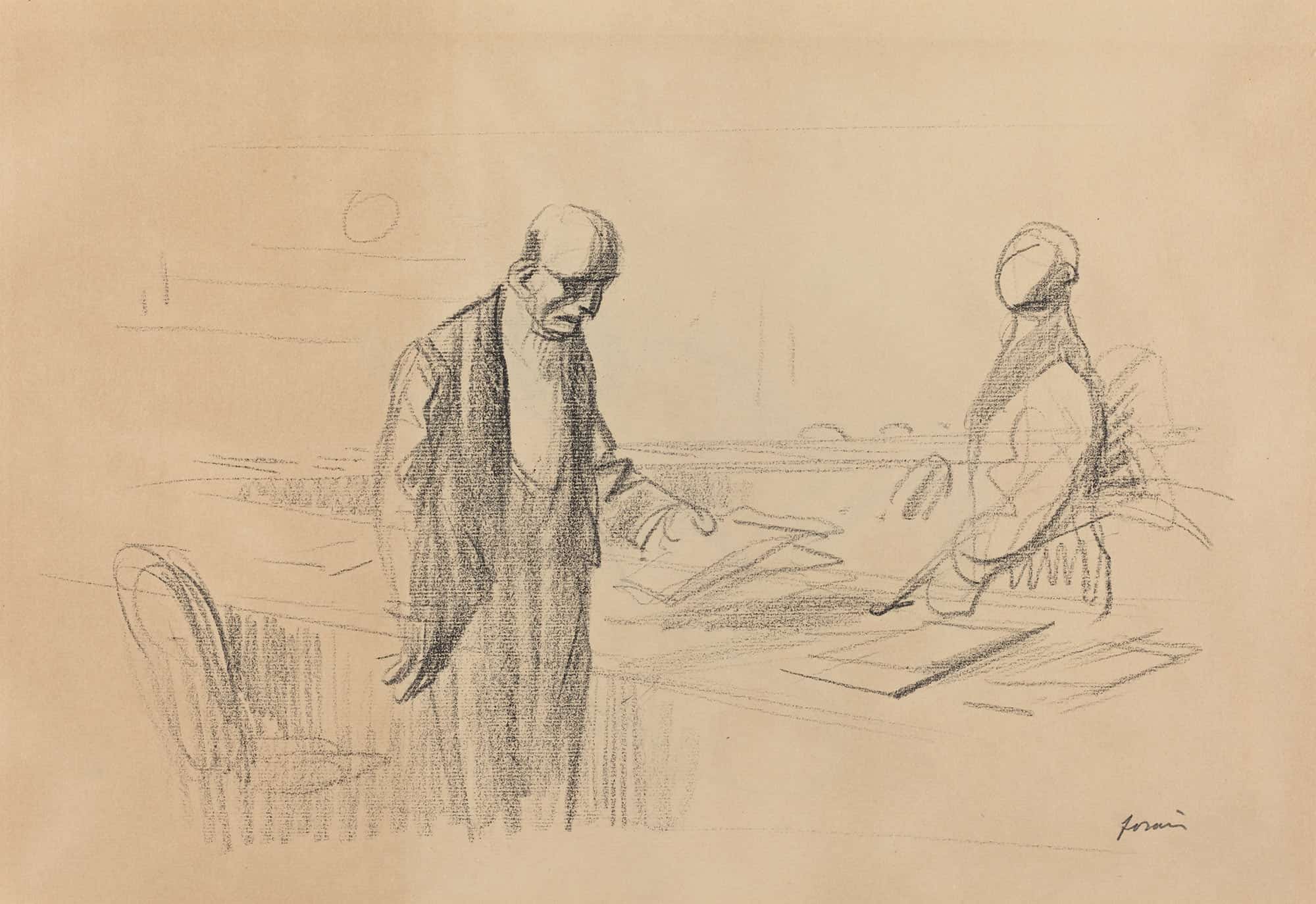 At The Conference by Jean Louis Forain