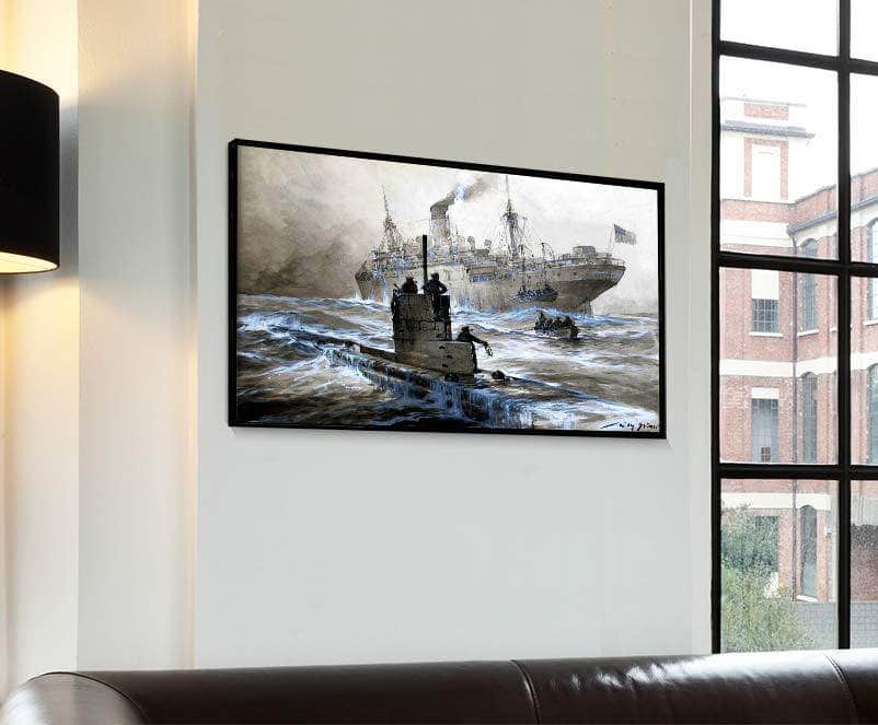 Attack Of U 21 On The Linda Blanche Painting Willy Stower Canvas Art - Image 4