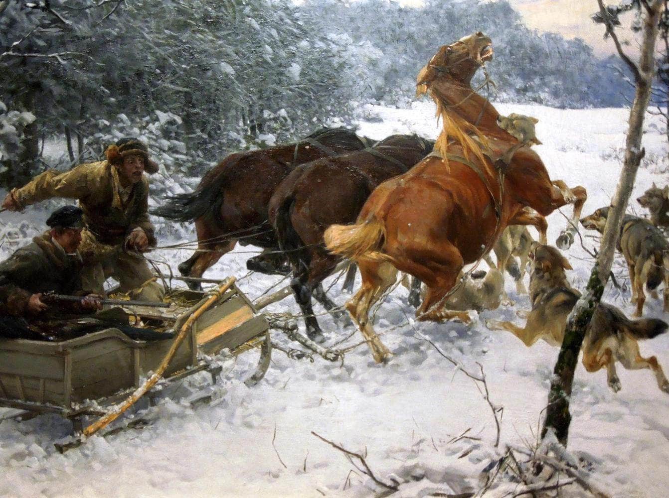 Attacking Wolfpack Painting Alfred Kowalski Canvas Art - Image 5