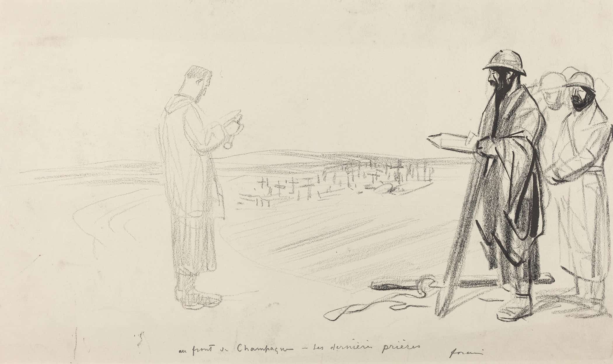 Au Front De Champagne Les Dernieres Prieres by Jean Louis Forain - Image 2