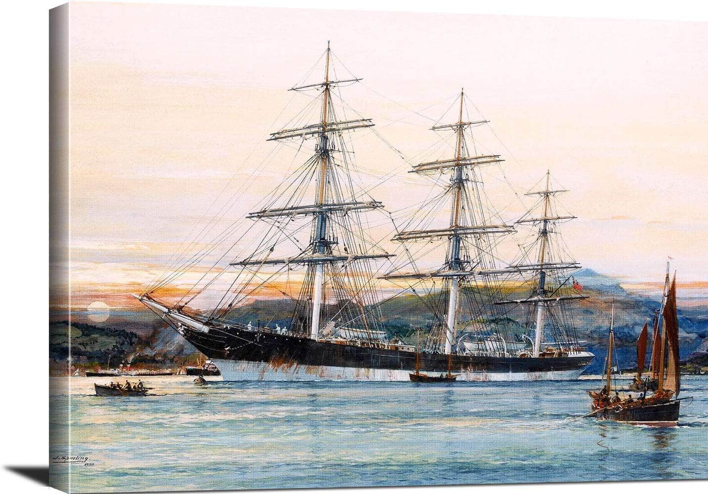 Australian Clipper Old Kensington Painting Jack Spurling Canvas Art - Image 3