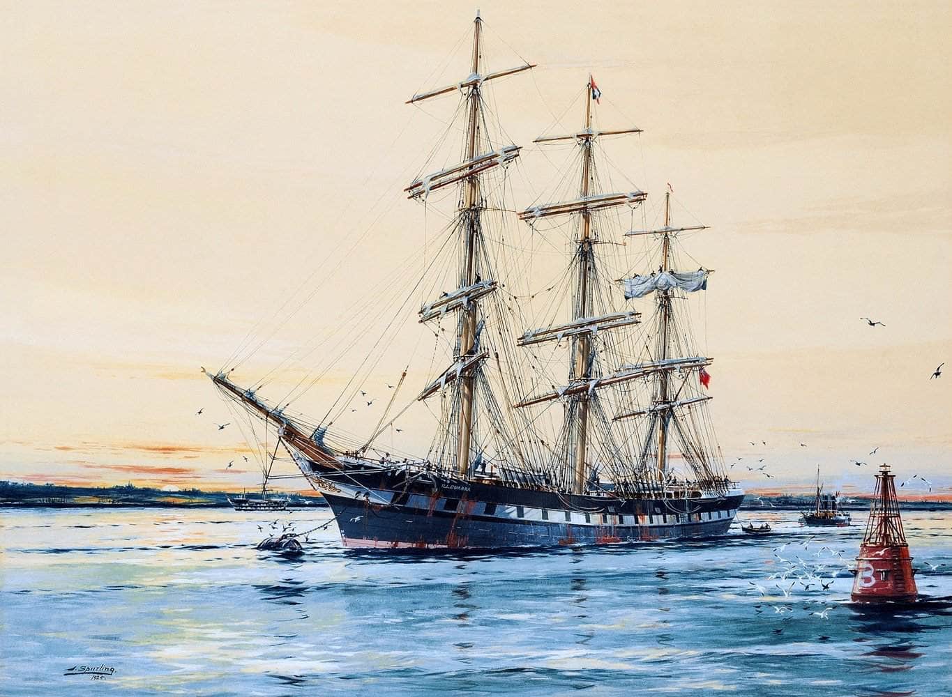 Australian Windjammer Illawara Painting Jack Spurling Canvas Art - Image 5