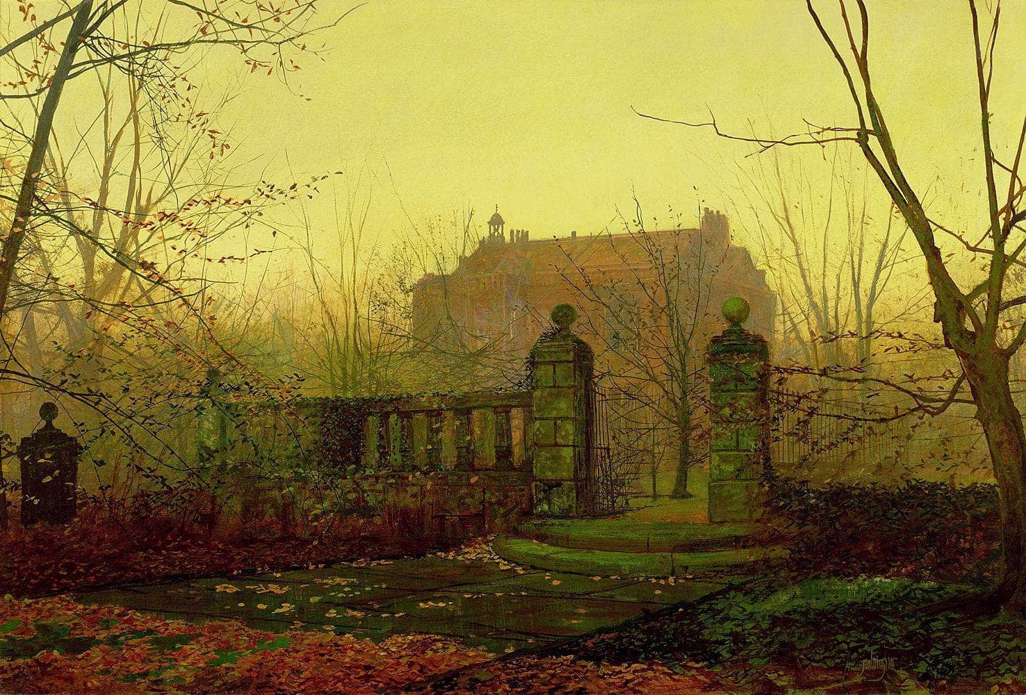 Autumn Morning Painting John Atkinson Grimshaw Canvas Art - Image 5