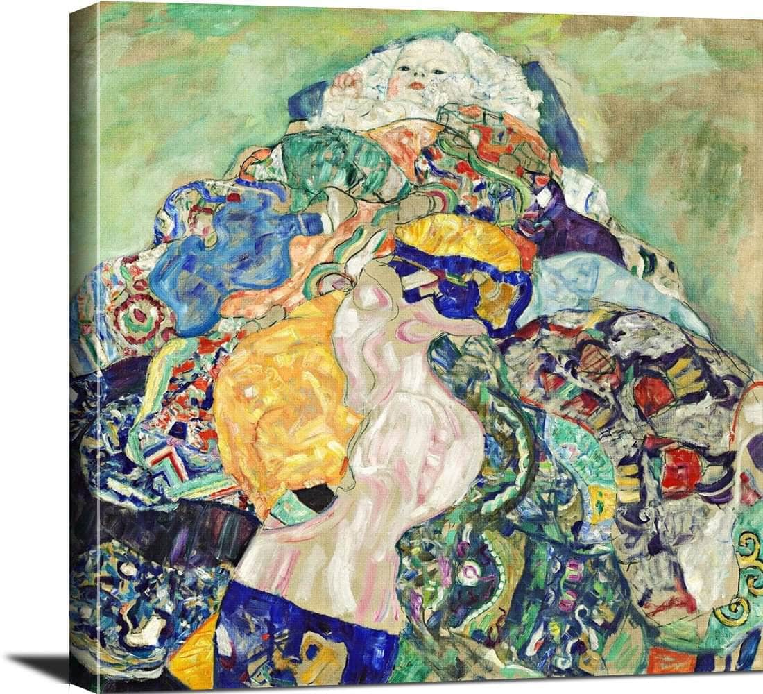 Baby Cradle Painting Gustav Klimt Canvas Art - Image 3