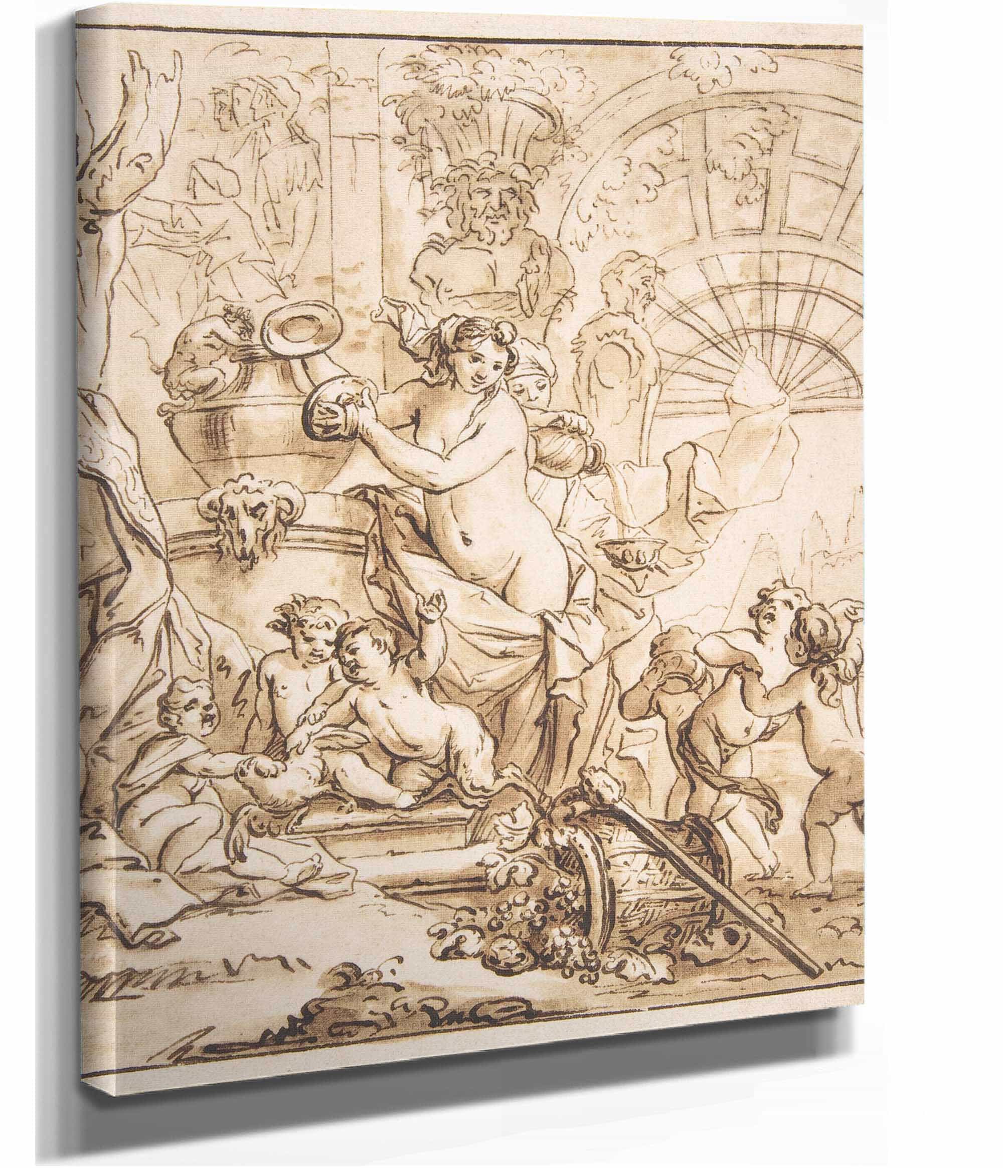Bacchanalian Scene With Nymphs And Putti by Gerard De Lairesse - Image 2