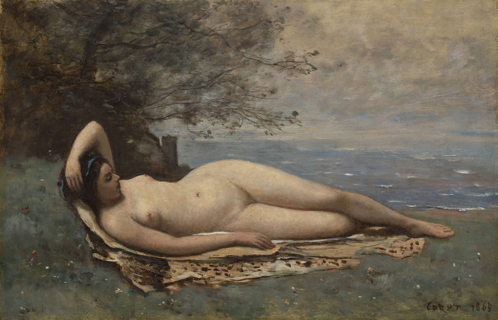 Bacchante By The Sea by Jean Baptiste Camille Corot - Image 2