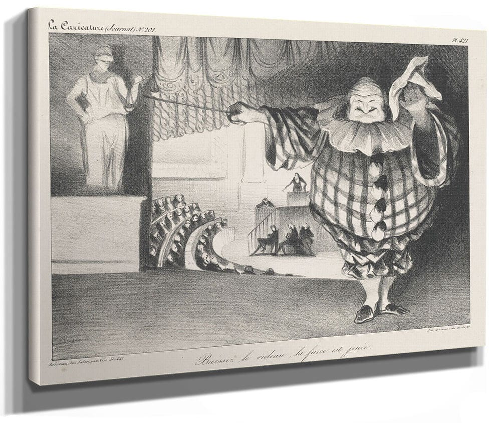 Baissez Le Rideau, La Farce Est Jouee (Lower The Curtain, The Farce Has Ended) By Honore Daumier