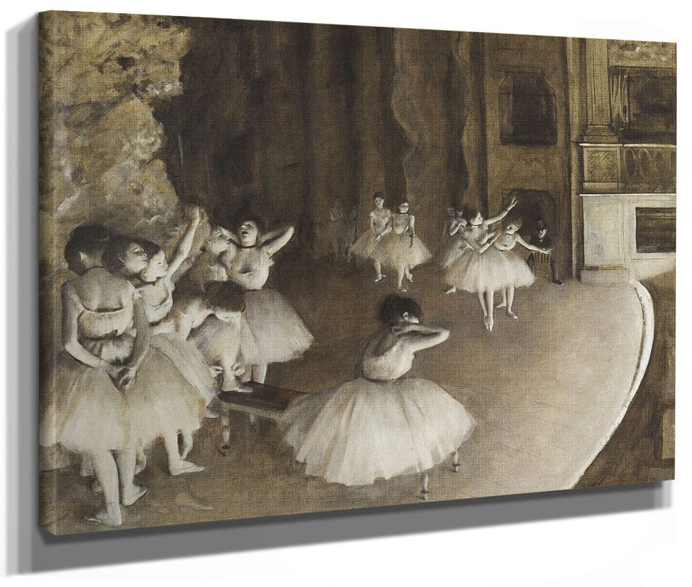 Ballet Rehearsal On Stage By Edgar Degas