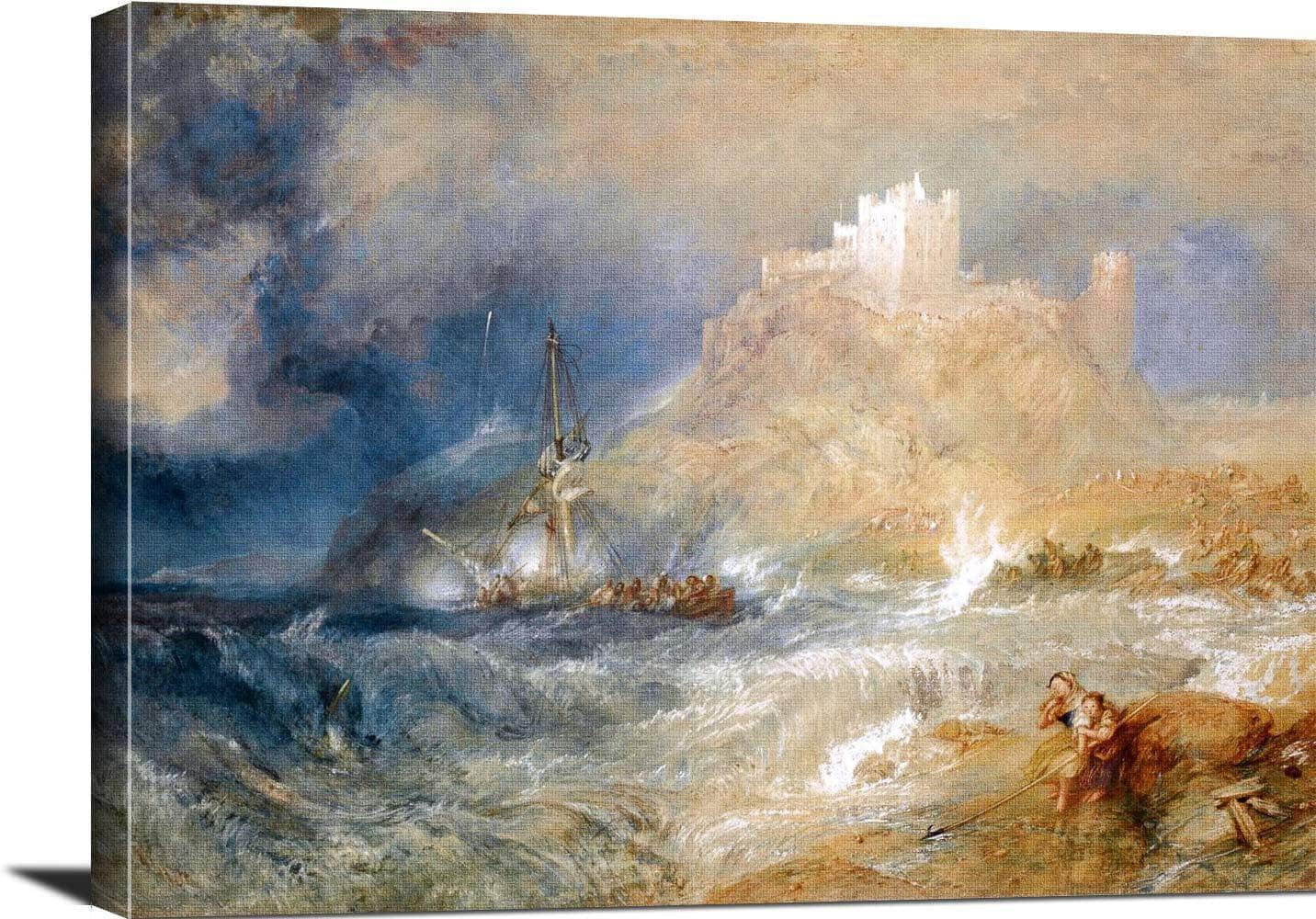 Bamborough Castle Painting Joseph Mallord William Turner Canvas Art - Image 3