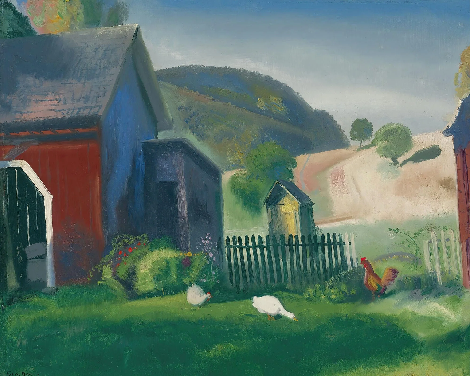 Barnyard And Chickens by George Wesley Bellows - Image 2