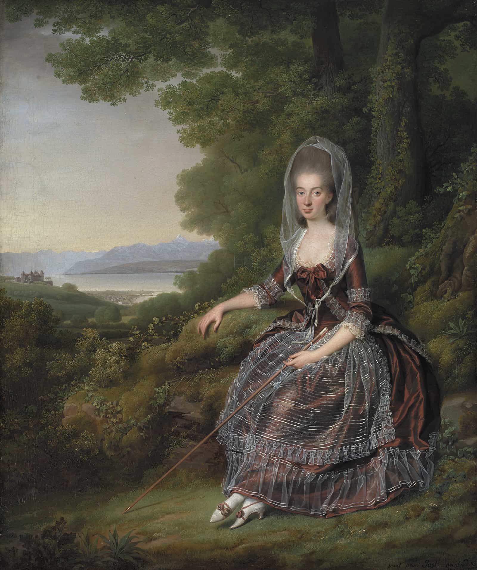 Baroness Matilda Guiguer De Prangins In Her Park At The Lake Of Geneva by Jens Juel - Image 2