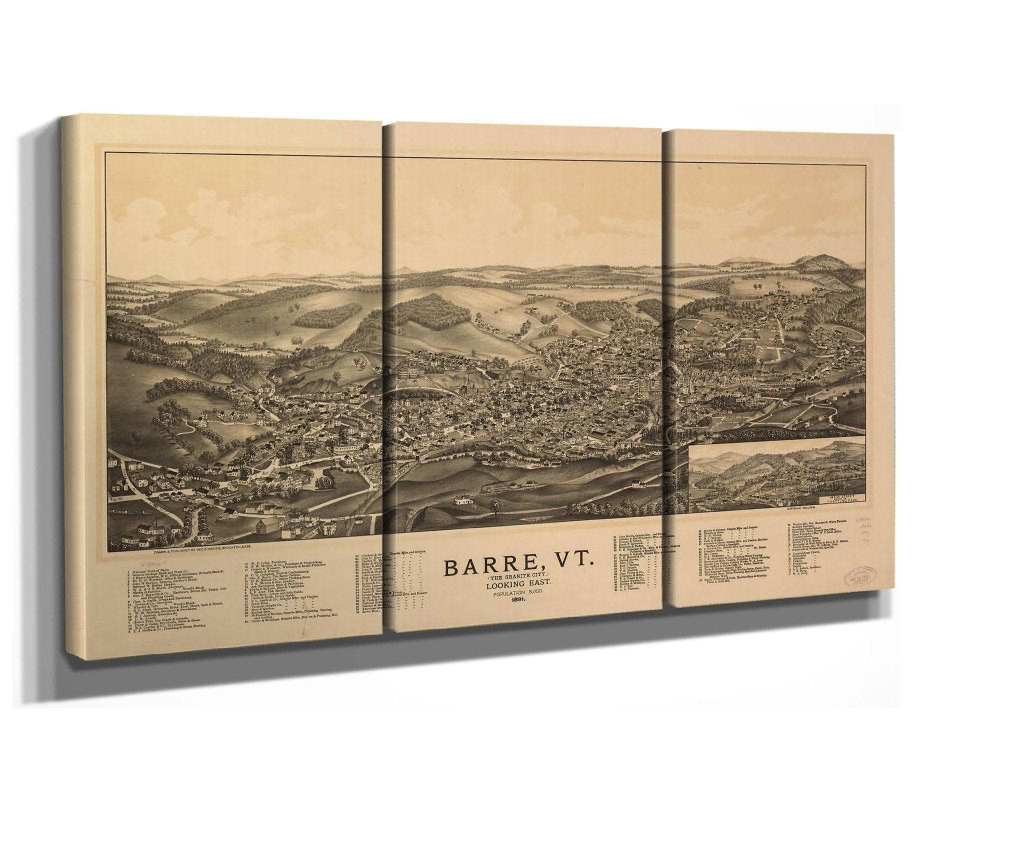 Barre Vt (The Granite City) 1891  State Of Vermont - Image 2