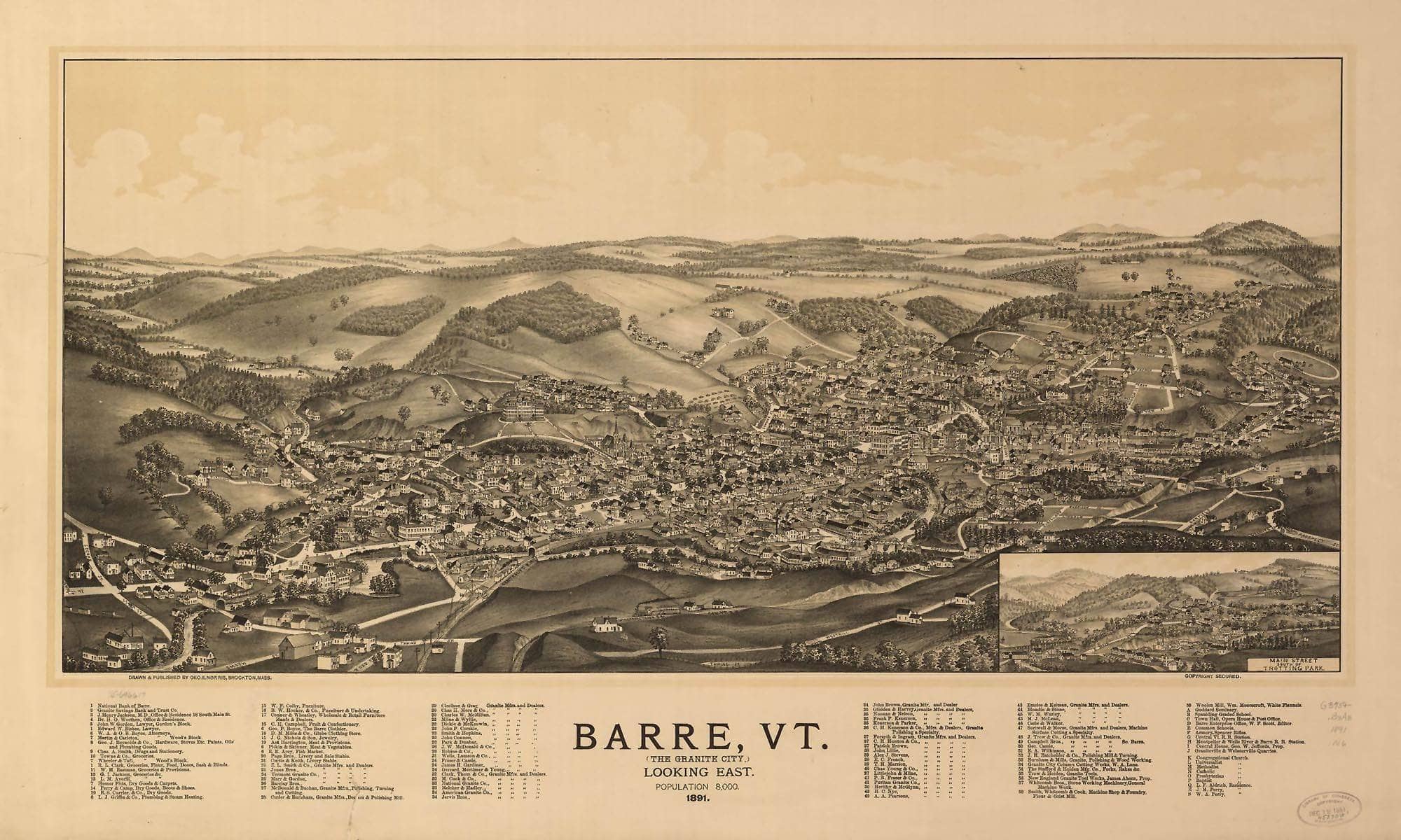 Barre Vt (The Granite City) 1891  State Of Vermont - Image 5