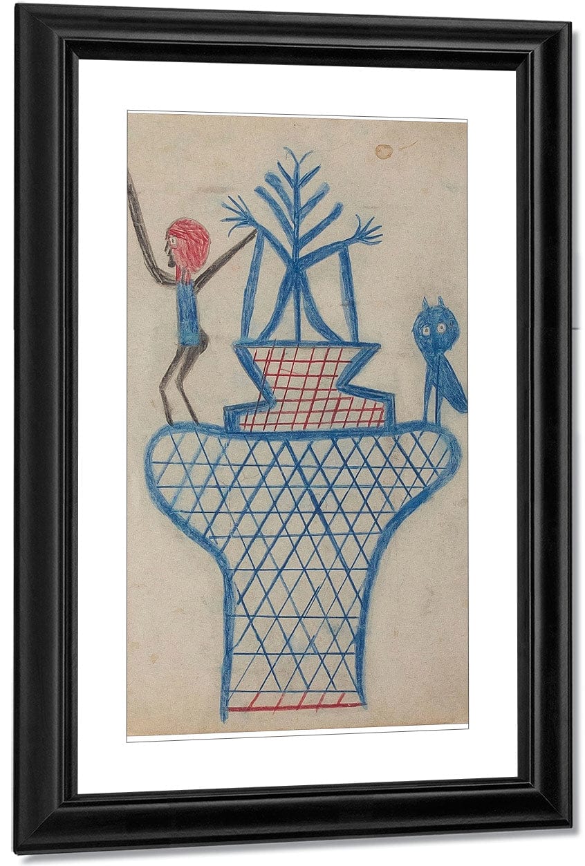 Basket Man And Owl By Bill Traylor - Image 3