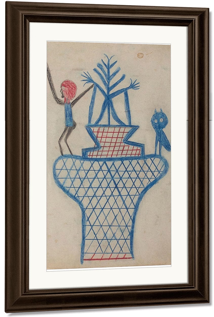 Basket Man And Owl By Bill Traylor - Image 4