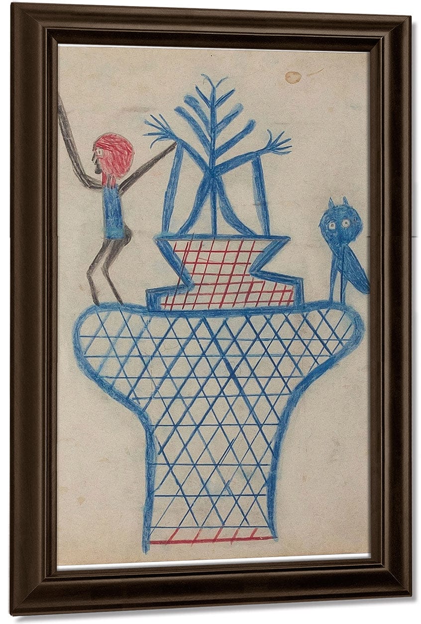 Basket Man And Owl By Bill Traylor - Image 5