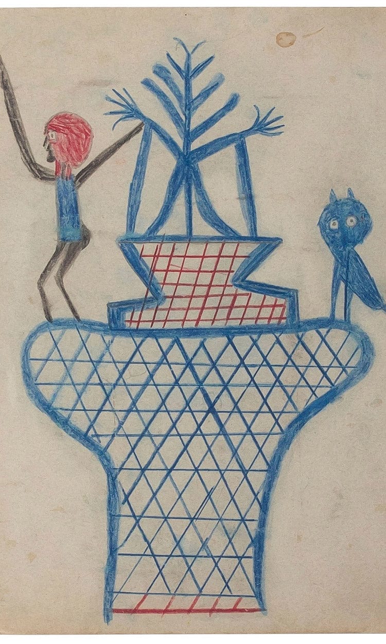 Basket Man And Owl By Bill Traylor - Image 6