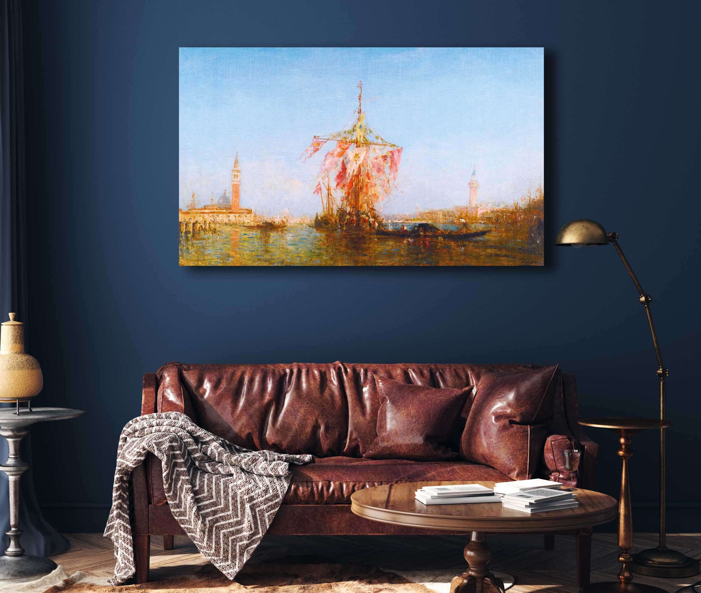 Bateau Pavoise Sur Le Bassin Venise by Felix Ziem - Image 4