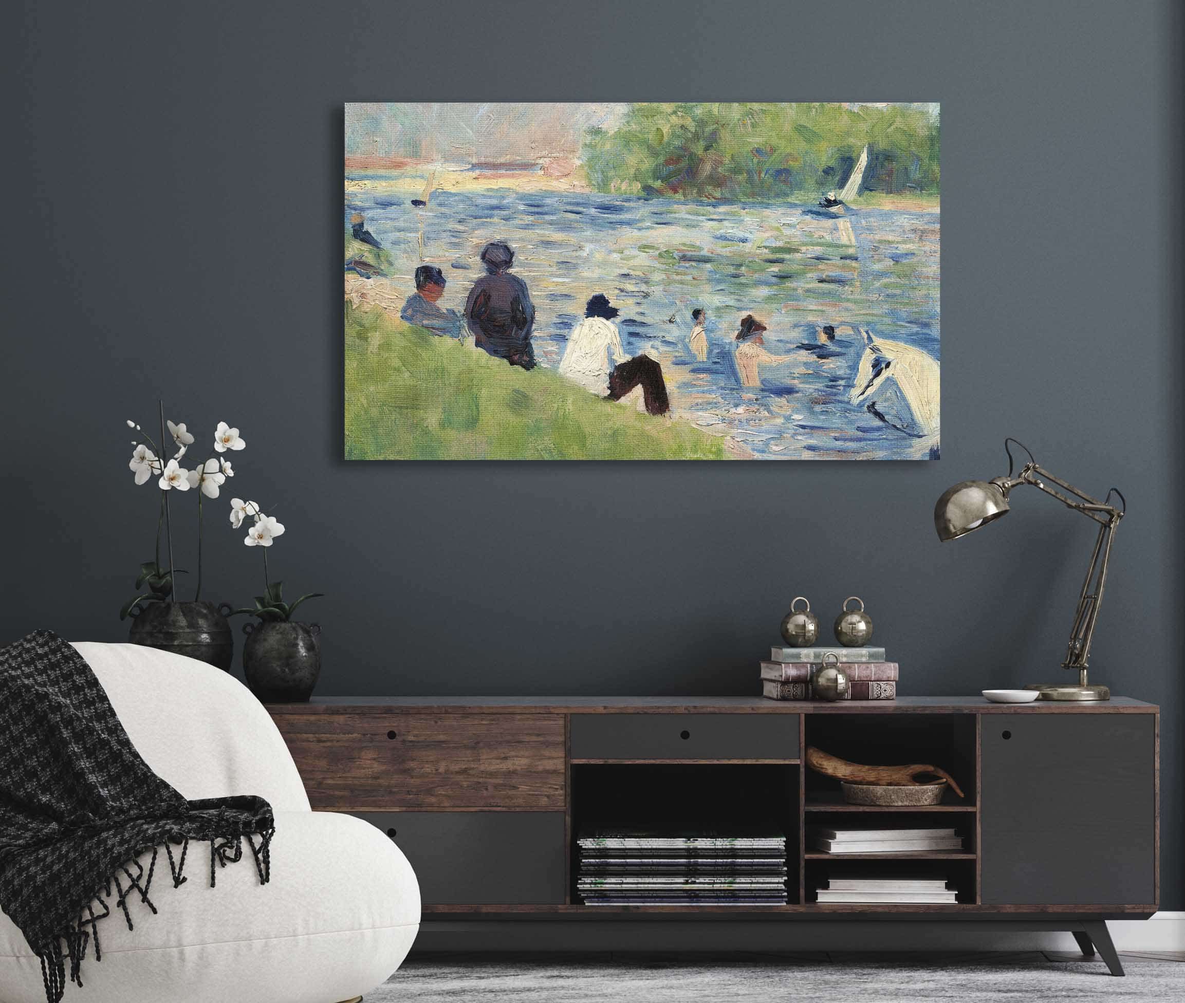 Bathers Study For Bathers At Asnieres  by Georges Seurat - Image 5