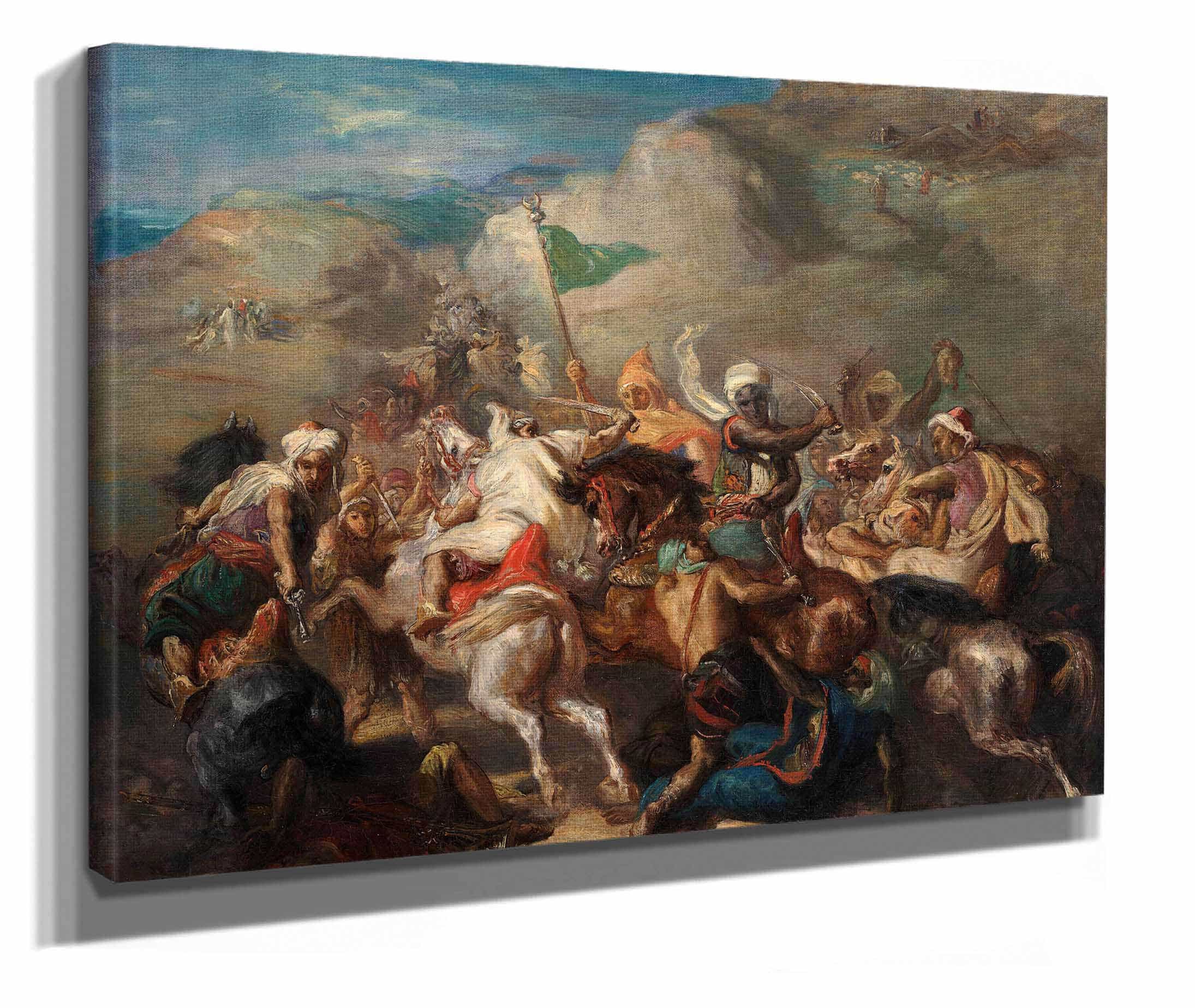 Battle Of Arab Horsemen Around A Standard by Theodore Chasseriau - Image 2
