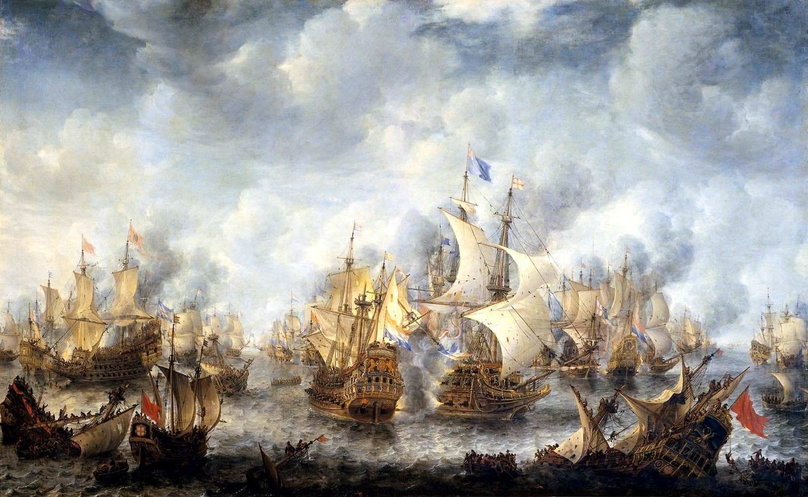 Battle Of Scheveningen Painting Jan Abrahamsz Beerstraaten Canvas Art - Image 5