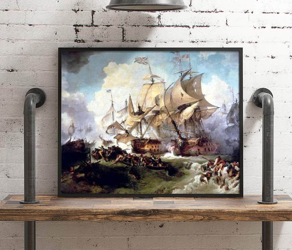 Battle Of The First Of June Painting Philip James Loutherbourg Canvas Art - Image 4