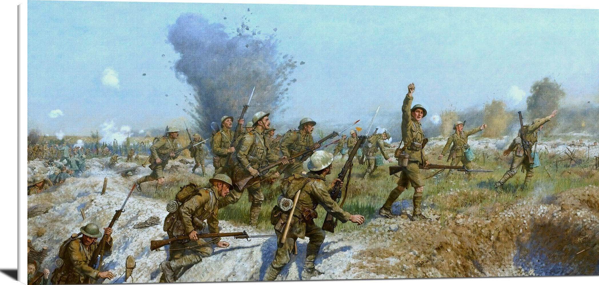 Battle Of The Somme Ulster Division Painting J. P. Beadle Canvas Art