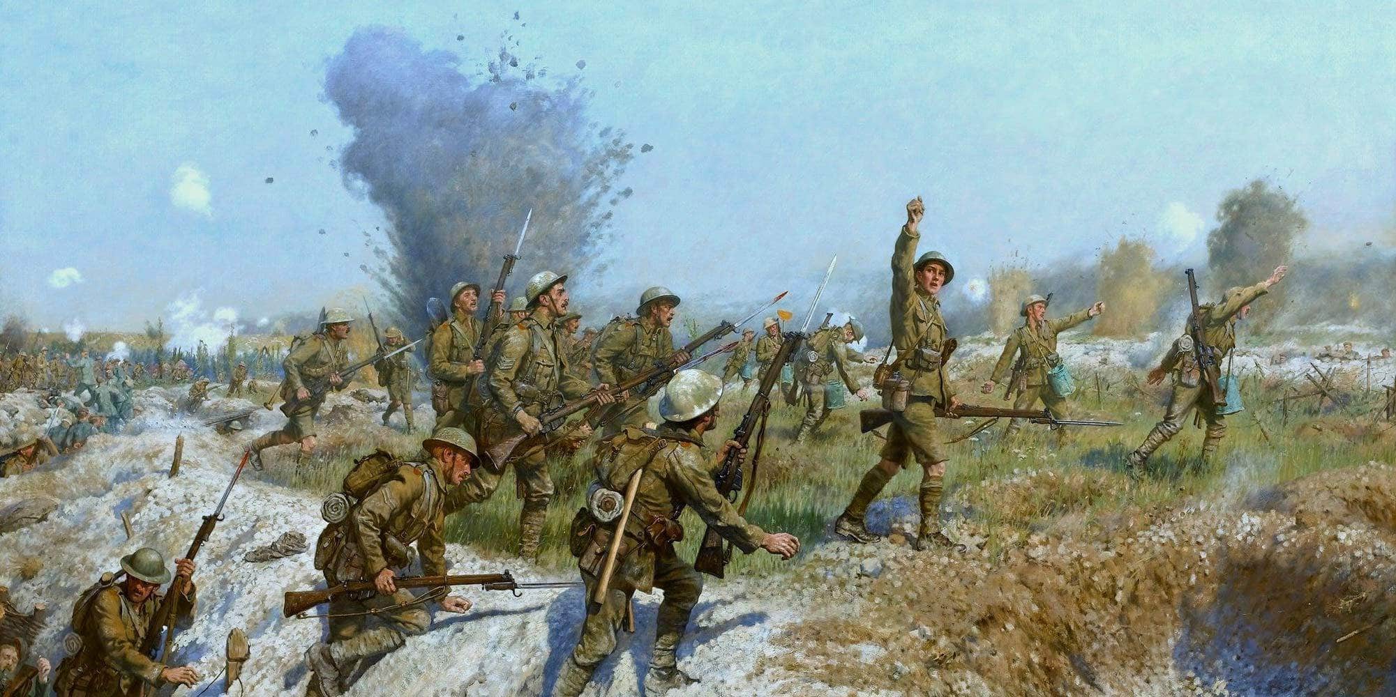 Battle Of The Somme Ulster Division Painting J. P. Beadle Canvas Art - Image 5