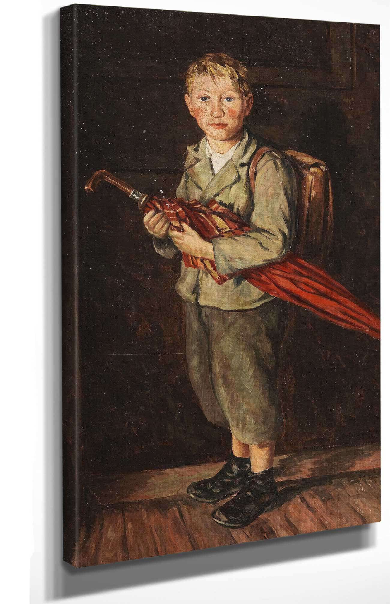Bauernbub Mit Schirm Und Ranzen by Franz Von Defregger - Image 4