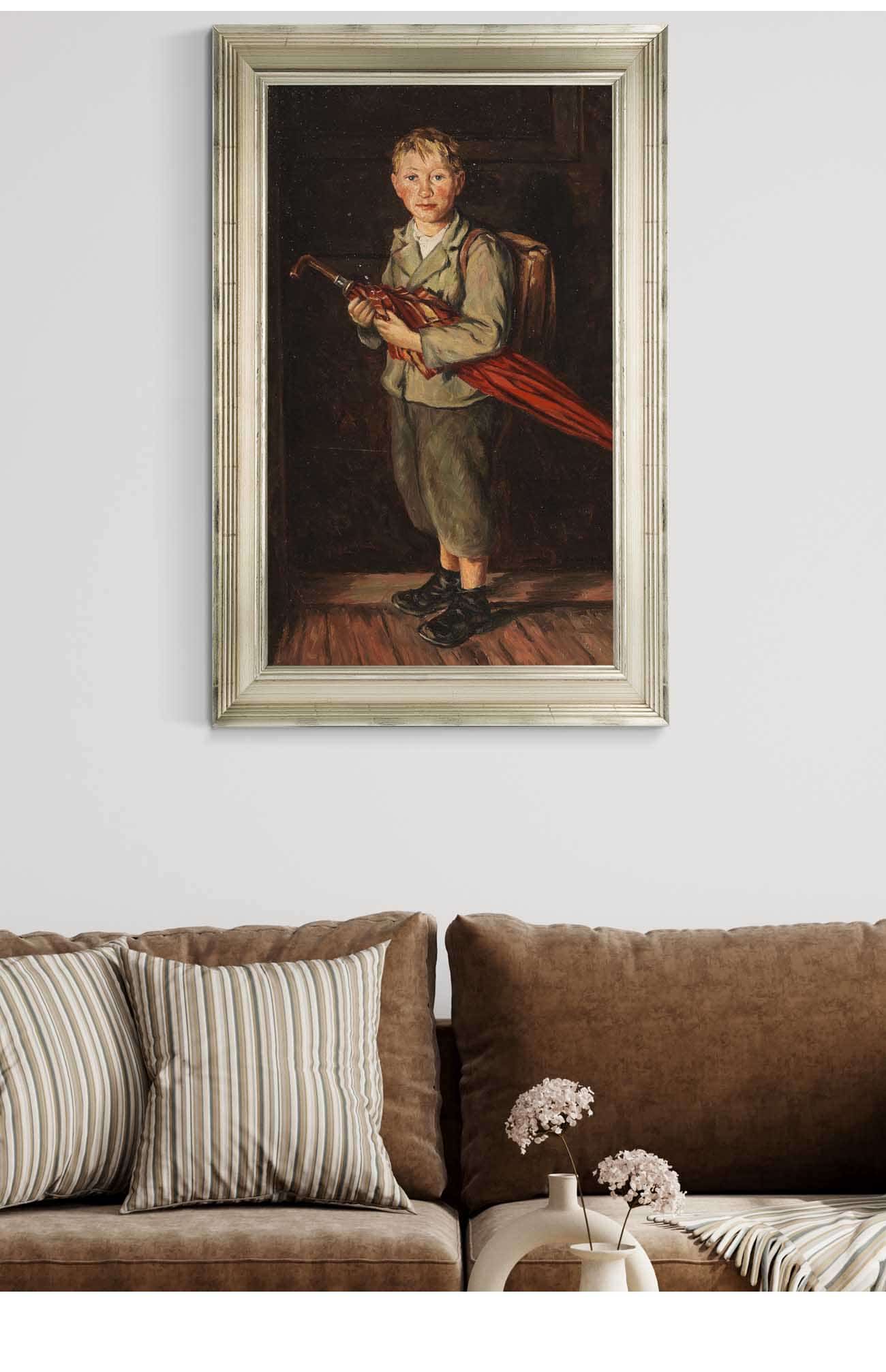Bauernbub Mit Schirm Und Ranzen by Franz Von Defregger - Image 5