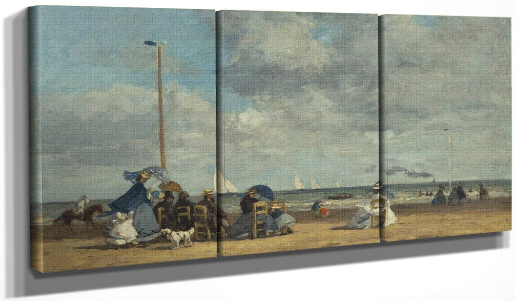 Beach At Trouville 1 By Eugene Boudin
