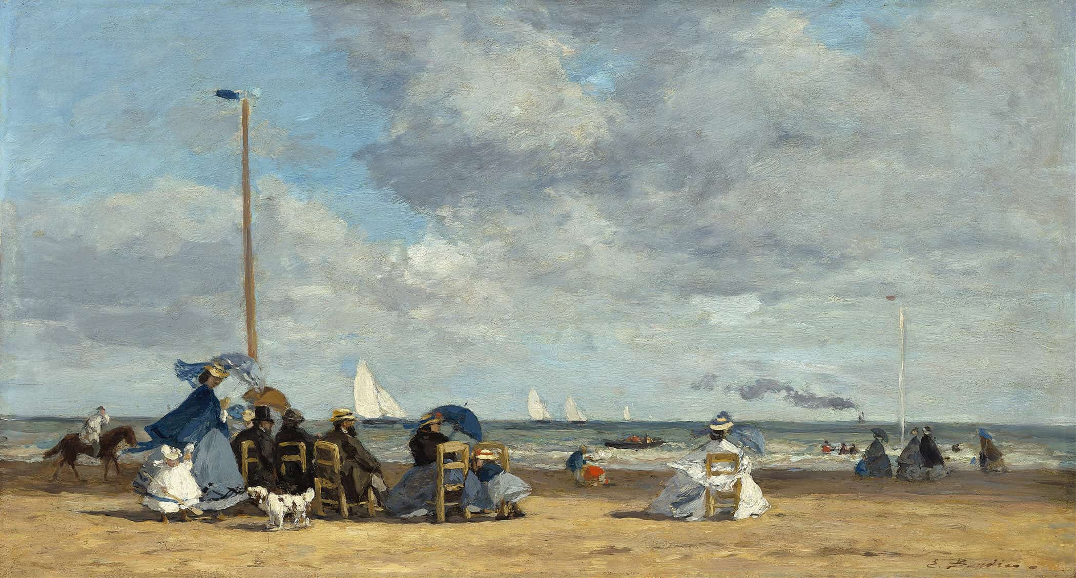 Beach At Trouville by Eugene Boudin - Image 2