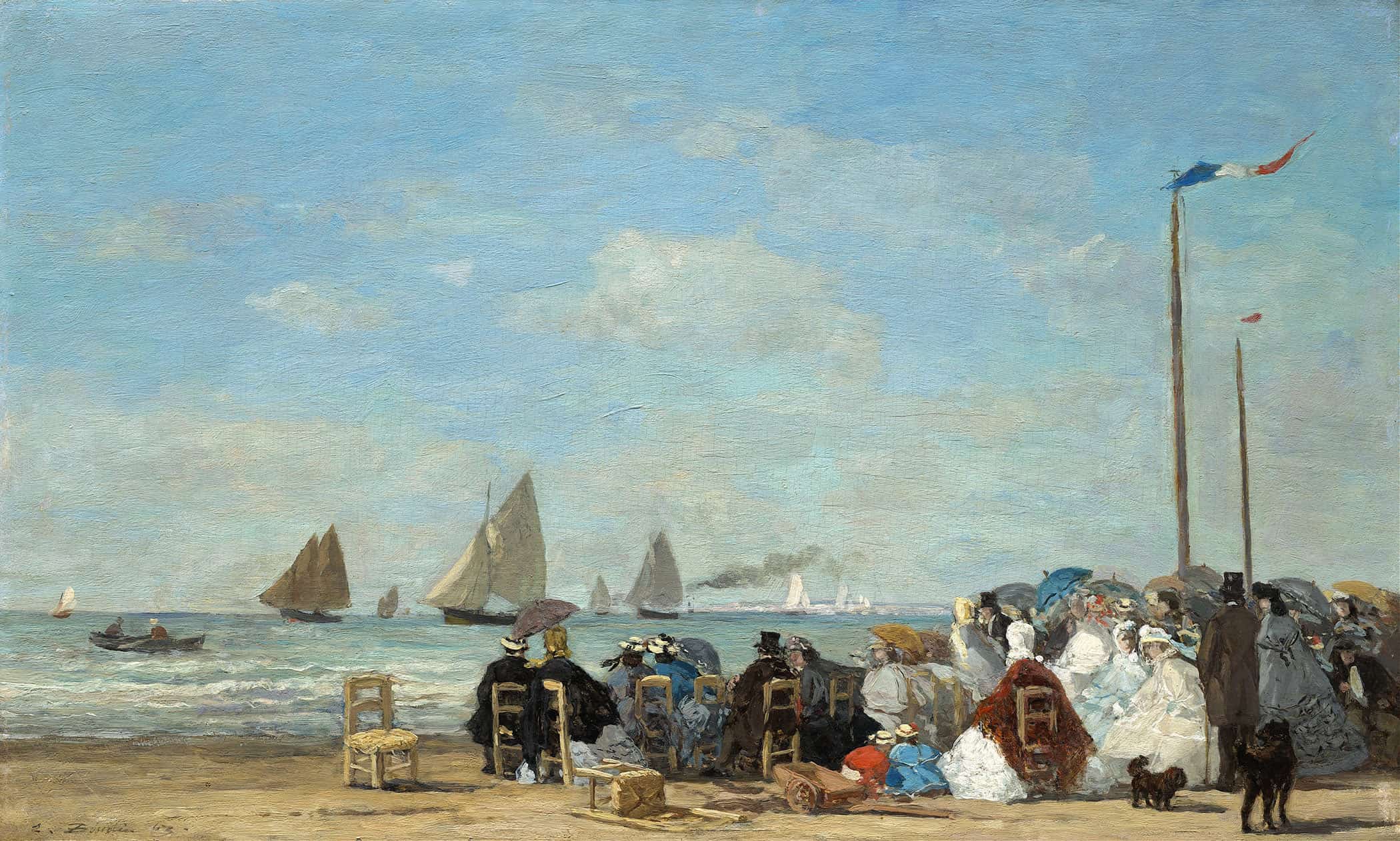 Beach Scene At Trouville by Eugene Boudin - Image 2