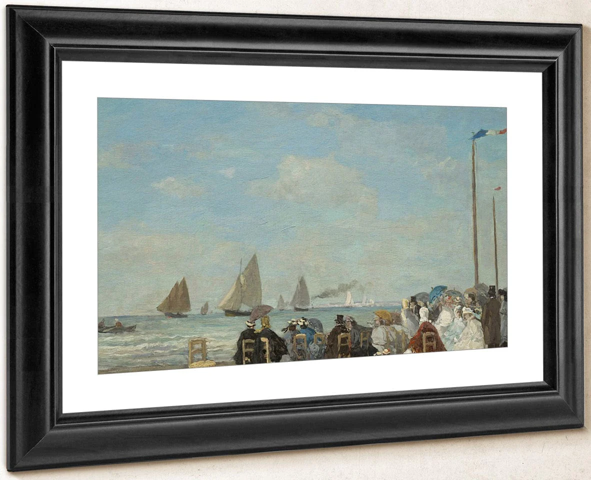 Beach Scene At Trouville By Eugene Boudin - Image 4