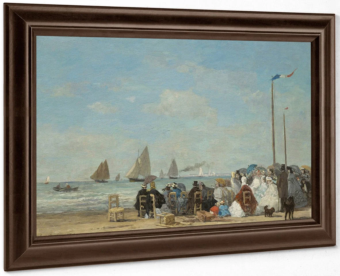 Beach Scene At Trouville By Eugene Boudin - Image 6