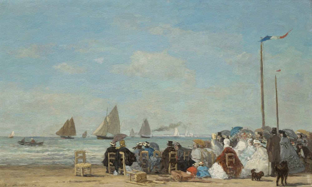 Beach Scene At Trouville By Eugene Boudin - Image 7