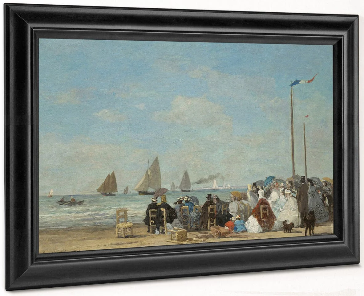 Beach Scene At Trouville By Eugene Boudin - Image 8