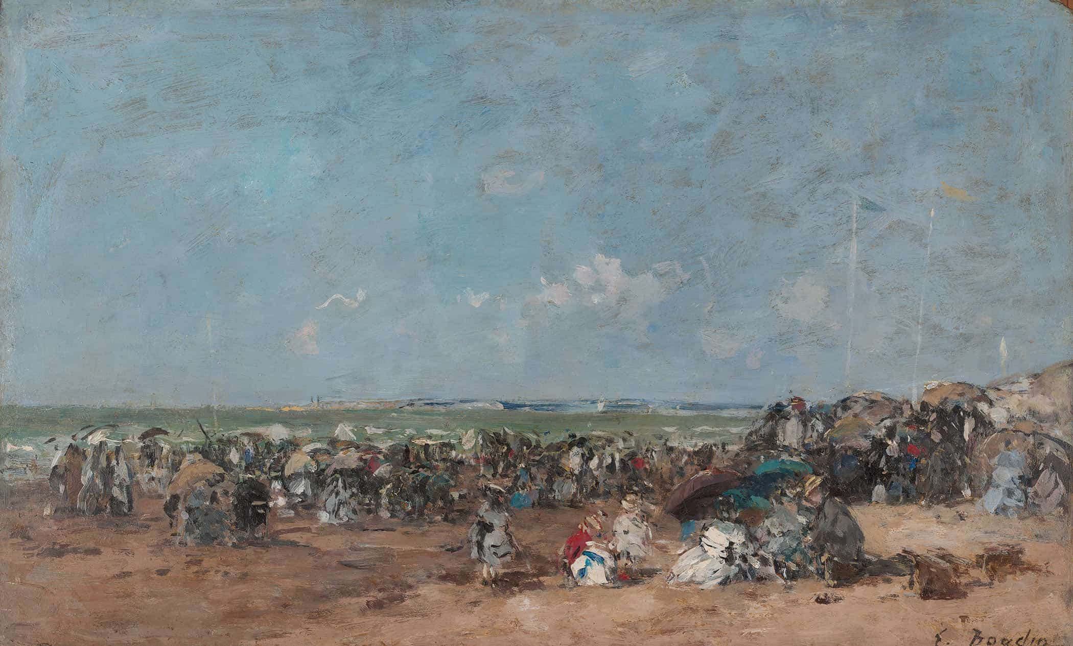 Beach Scene In Trouville by Eugene Boudin - Image 2