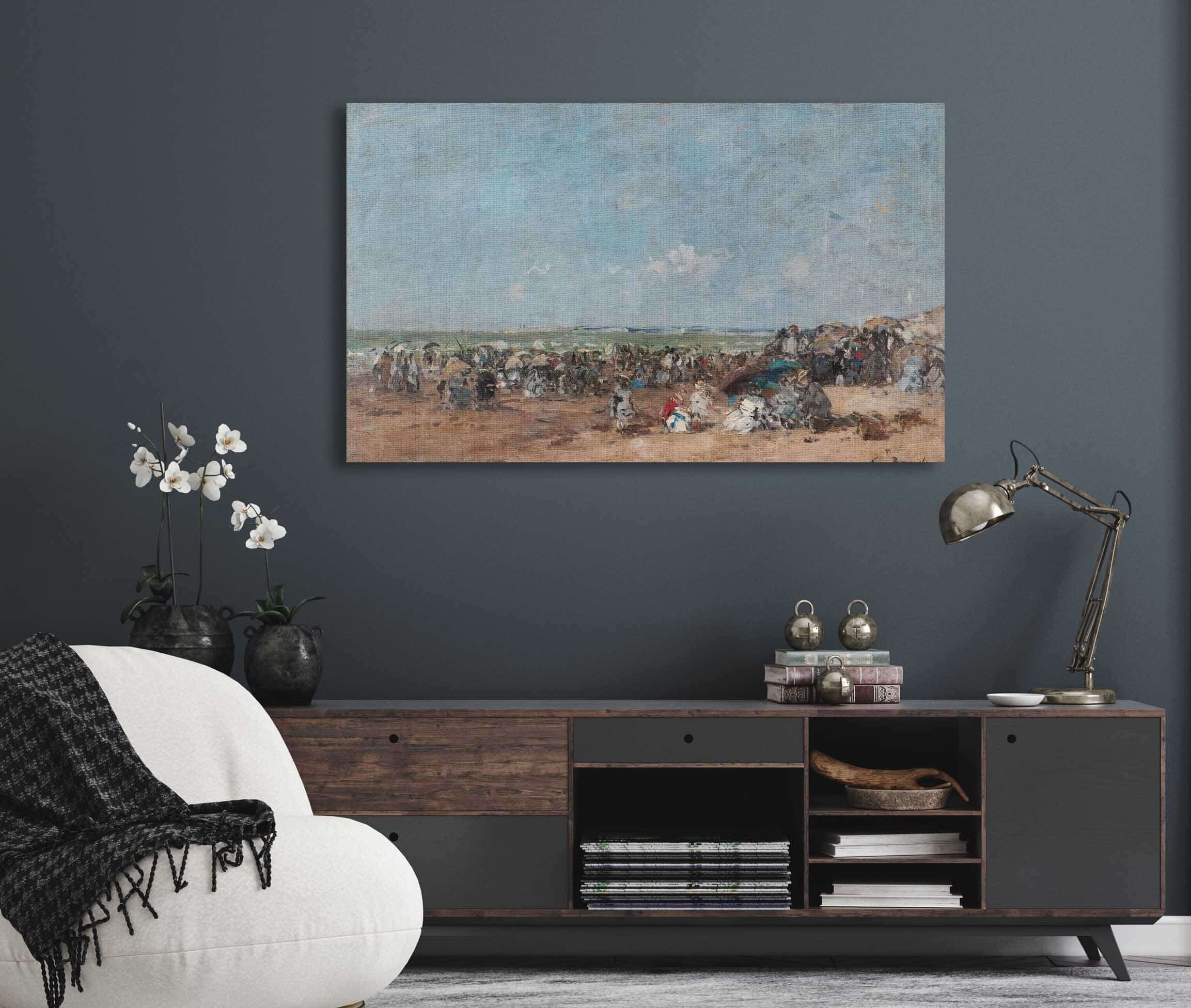 Beach Scene In Trouville by Eugene Boudin - Image 5