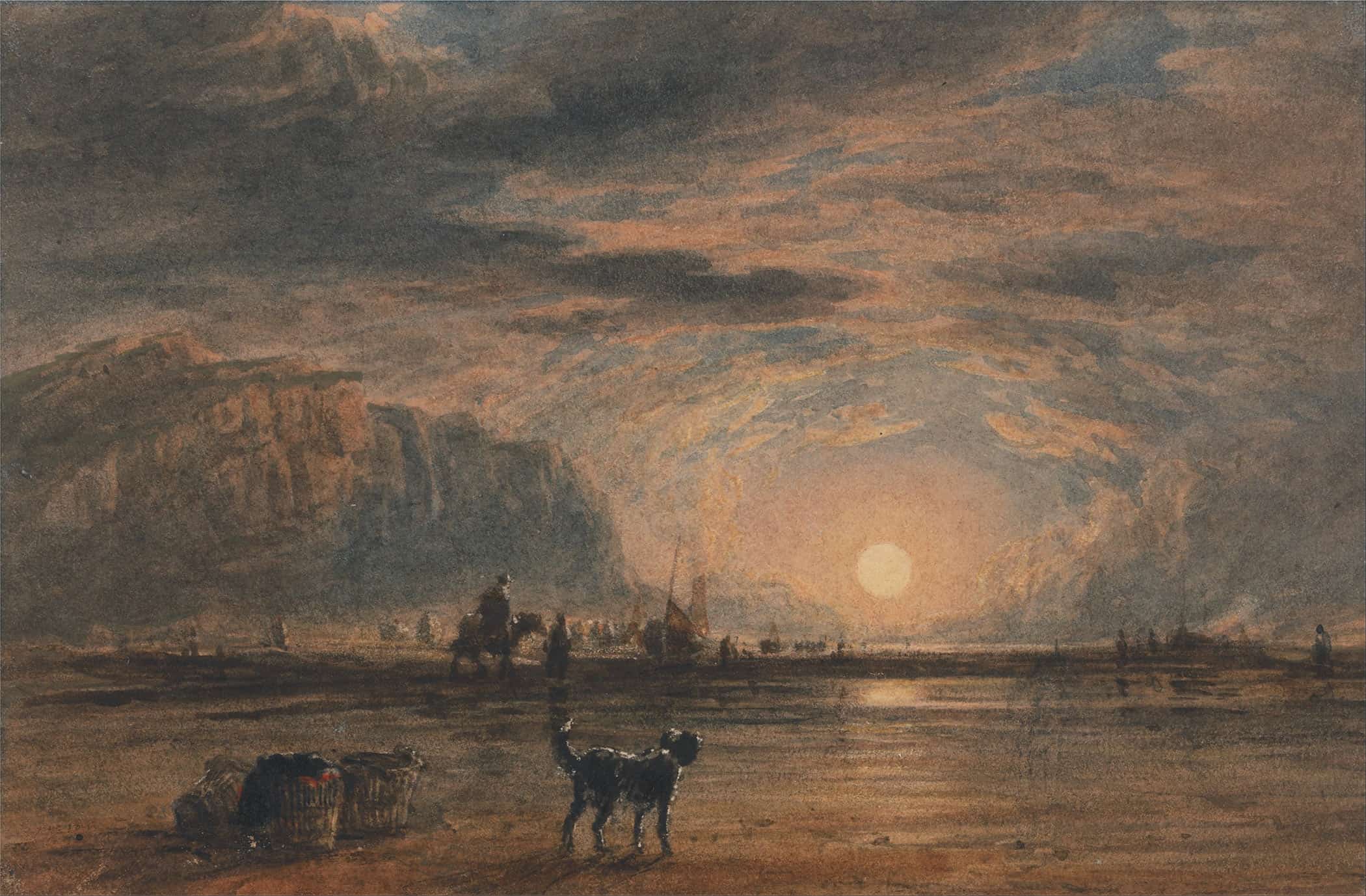 Beach Scene Sunrise by David Cox - Image 2