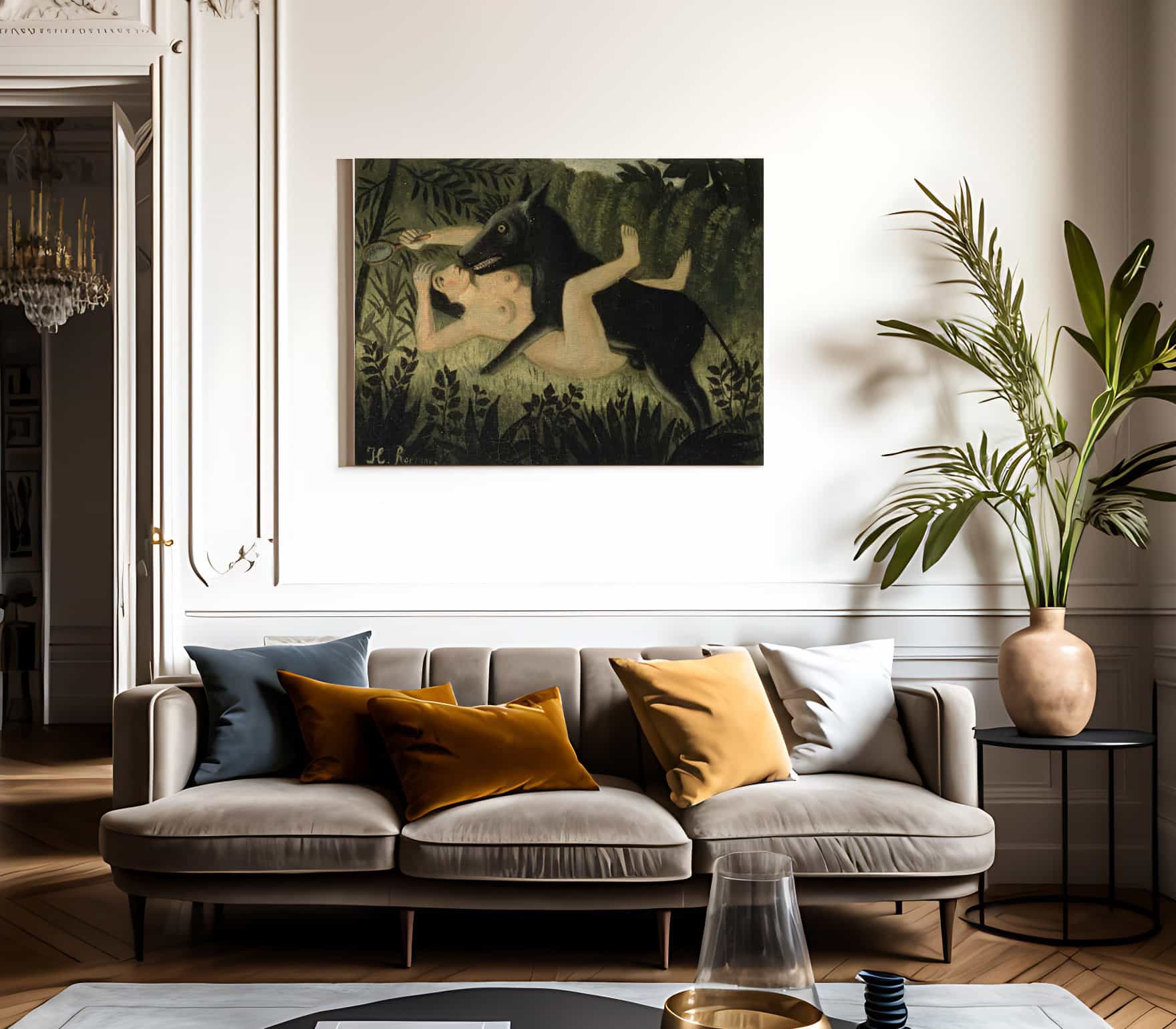Beauty And The Beast By Henri Julien Felix Rousseau - Image 3