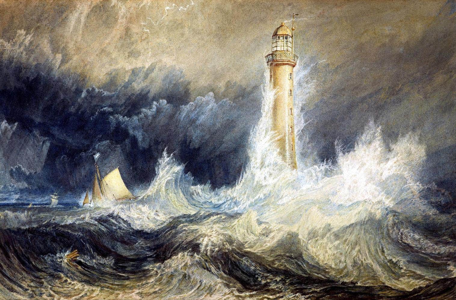 Bell Rock Lighthouse Painting Joseph Mallord William Turner. Canvas Art - Image 5