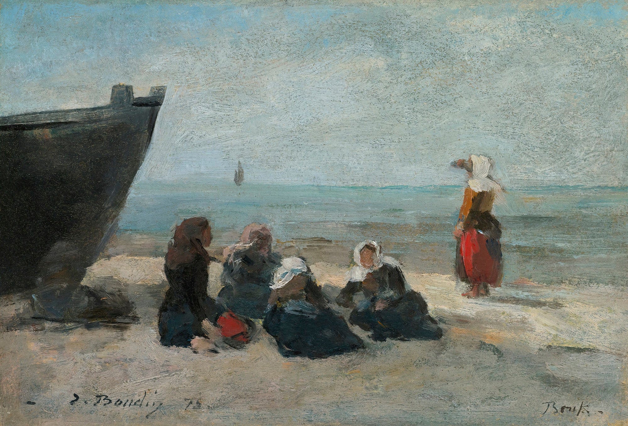 Berck Pecheuses Guettant Le Retour Des Barques by Eugene Boudin - Image 2